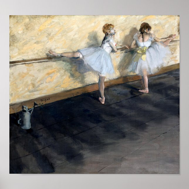 Poster Danseurs Pratiquant au Barre, Edgar Degas (Devant)