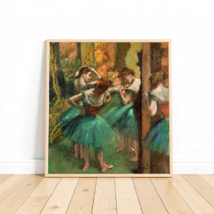 Poster Danseurs, Rose et Vert par degrés, Art