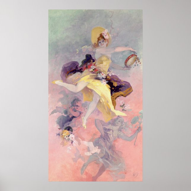 Poster Danseuse avec Tambourin basque (Devant)