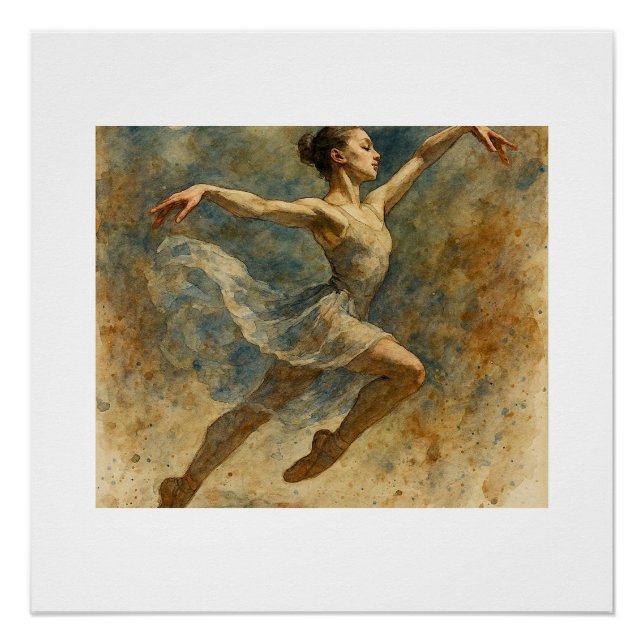 Poster Danseuse de ballet sautant,  (Devant)