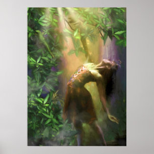 POSTER DANSEUSE DE FAIRY DANSANT DANS LA LUMIÈRE DE LA LI