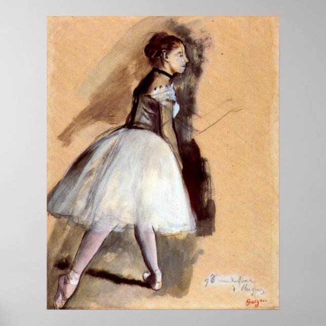 Poster Danseuse debout par Edgar Degas, Ballet Art Vintag (Devant)