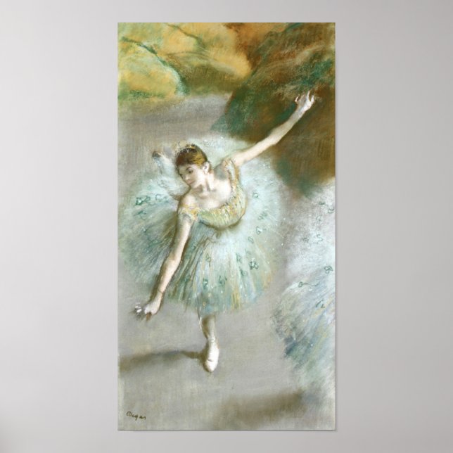 Poster Danseuse en vert, Edgar Degas (Devant)