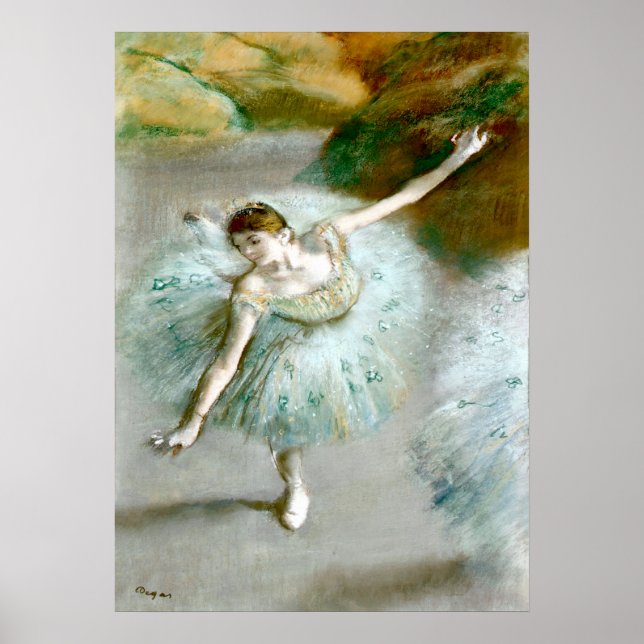 Poster Danseuse en vert - Edgar Degas (Devant)