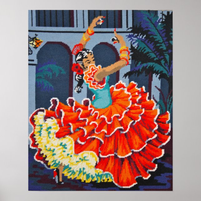 Poster Danseuse flamenco en couleur Poster/Imprimer (Devant)