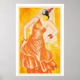 Poster Danseuse Flamenco Espagnole Espagne Publicité Vin