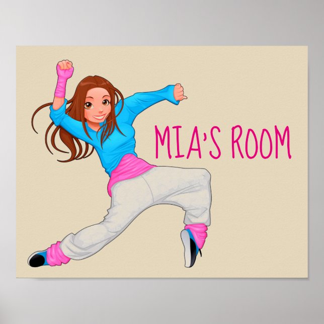 Poster danseuse Hip hop chambre filles mignonnes (Devant)