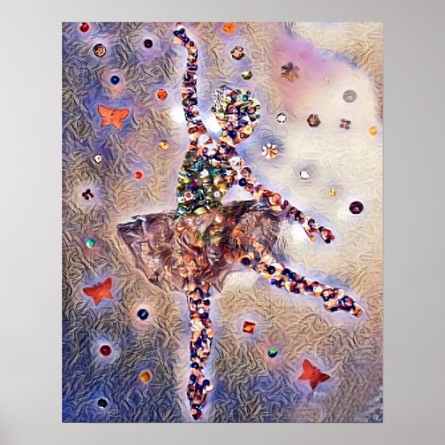 Poster Danseuse mignonne violette (Devant)