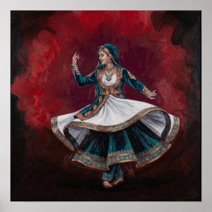 Poster Danseuse royale de Kathak Art contemporain Patrimo
