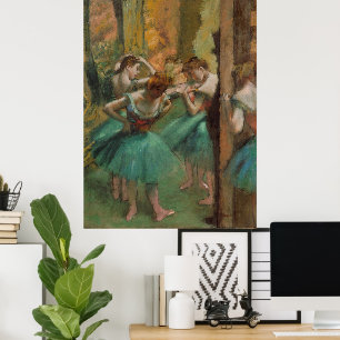 Poster Danseuses, Pink and Green Edgar Degas