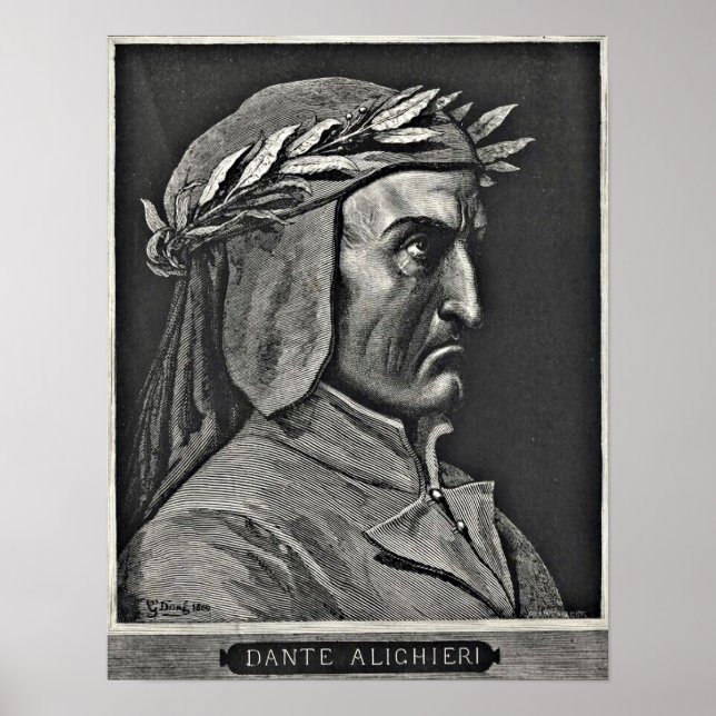 Poster Dante Alighieri Portrait Etching (Devant)
