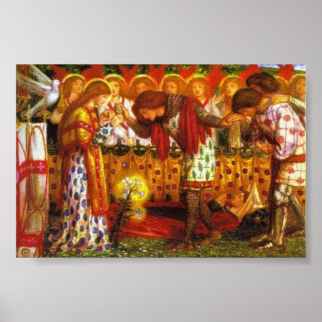 Poster Dante Gabriel Rossetti peint Sir Galahad (Devant)