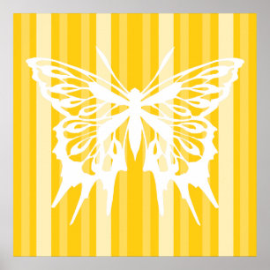 Poster Danube Victorian Lady Stripe avec Papillon