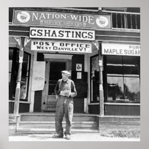 Poster Danville occidental, VT, bureau de poste, les