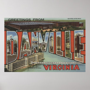 Poster Danville, Virginia - Large Letter Scenes
