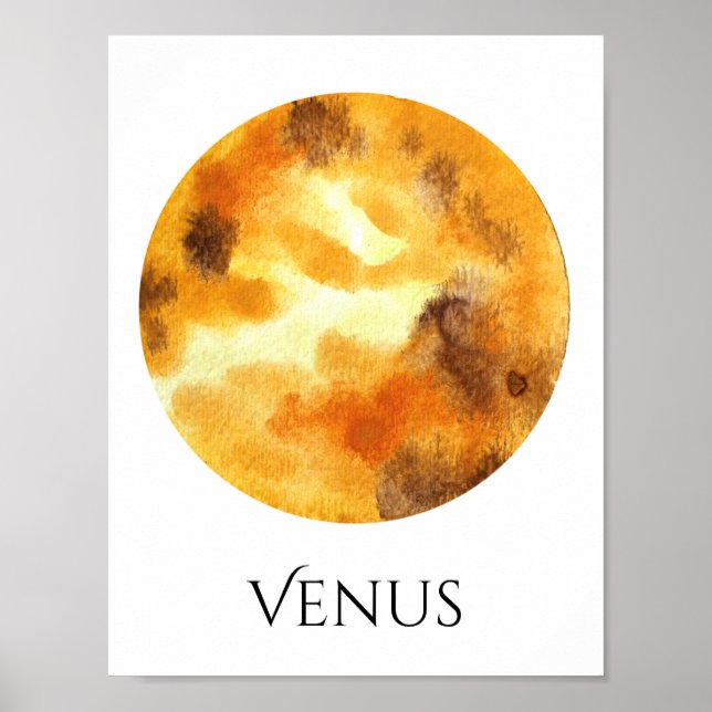 Poster d'aquarelle de la planète Vénus (Devant)