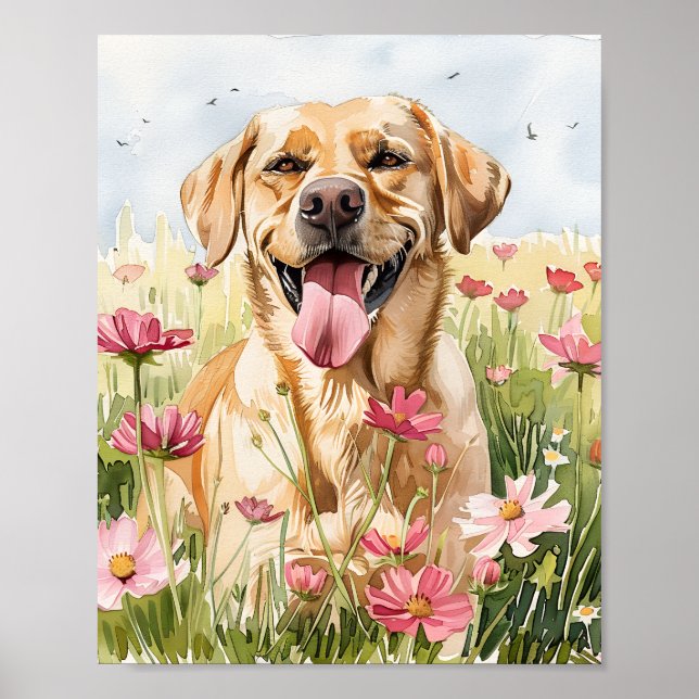 Poster d'aquarelle Labrador Retriever Watercolor C (Devant)