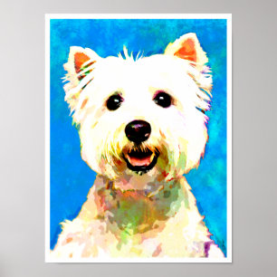 Poster d'aquarelle Pop Art maltais 18" x 24"