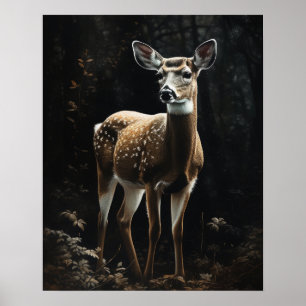 Poster Dark Cottagecore Whitetail Deer Art Imprimer Poste