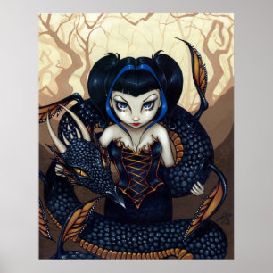 Poster Dark Dragon ART IMPRIMER imaginaire gothique art d