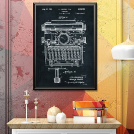 Poster Dark Gray | Brevet de machine à écrire