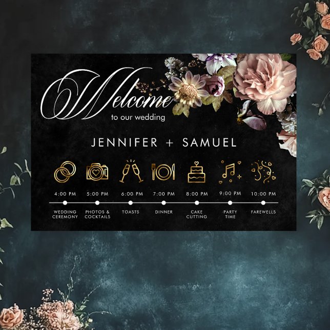 Poster Dark Moody Pastel Opulent Floral Ordre des événeme (Créateur téléchargé)