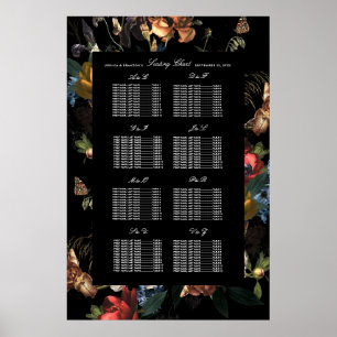 Poster Dark Moody Romantic Floral Mariage néerlandais Siè