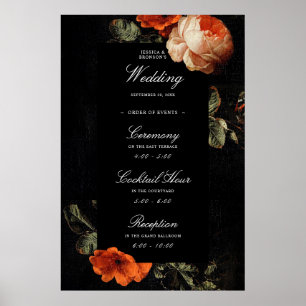 Poster Dark Romantic Floral Masters Mariage Bienvenue