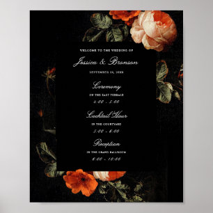 Poster Dark Romantic Floral Masters Mariage Bienvenue