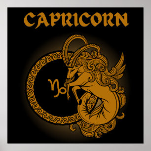 Poster Dark Zodiac - Capricorne Art de l'Astrologie Méd