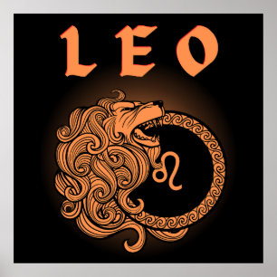 Poster Dark Zodiac - Lion Art de l'Astrologie Médiévale