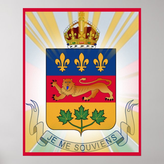 Poster d'armoiries du Québec stylisé (Devant)