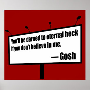 Poster Darned to Eternal Heck funny poster/print