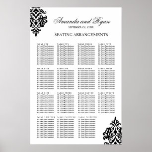Poster d'arrangement de siège noir et blanc