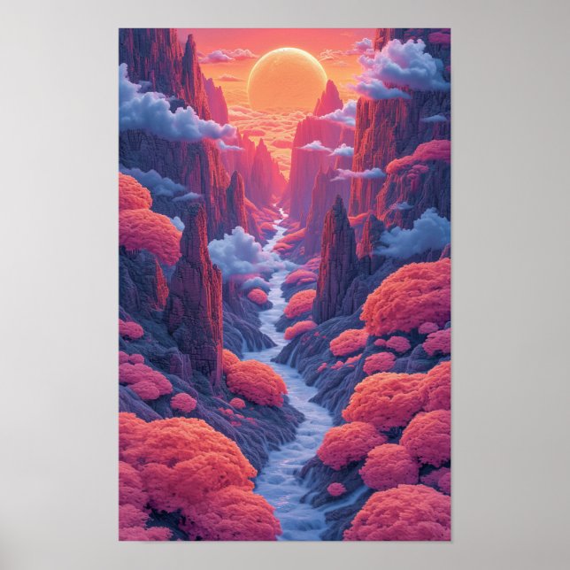 Poster d'art Abstrait avec une image de fond (Devant)