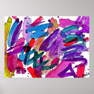 Poster d'art Abstrait Doodle Do Fruital