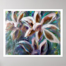 Poster d'art Abstrait Floral Violet
