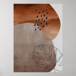 Poster d'art Abstrait géométrique de la feuille bo