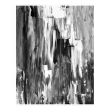 Poster d'art Abstrait 'Melted' en noir et blanc