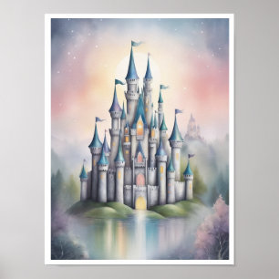 Poster d'art Abstrait mur Fairy Tale Castle
