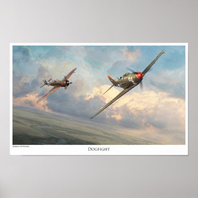 Poster d'art aéronautique "Dogfight" (Devant)