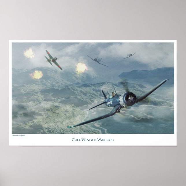 Poster d'art aéronautique "F4U Corsair" (Devant)