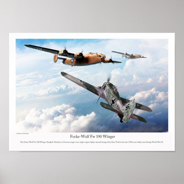 Poster d'art aéronautique "Focke-Wulf Fw 190" (Devant)