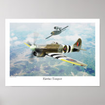 Poster d'art aéronautique "Hawker Tempest"
