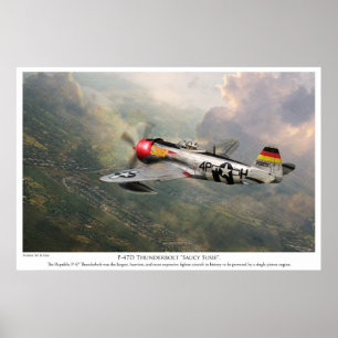 Poster d'art aéronautique "P-47D Thunderbolt "Sauc