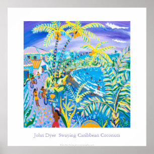 Poster d'art : Balayage de noix de coco des Caraïb