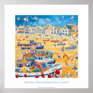 Poster d'art : Bateaux et cordes, St Ives, Cornwal