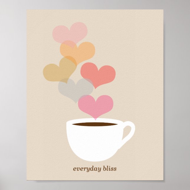 Poster d'art Bliss Café Love au quotidien Imprimer (Devant)