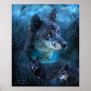 Poster d'art Blue Wolf/Imprimer