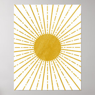 Poster d'art Boho, Boho Wall Art, Sun Wall Art